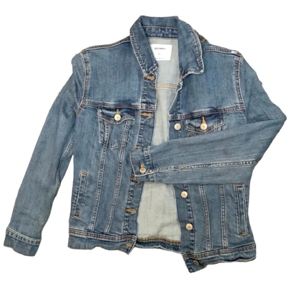 OLD NAVY Crop Denim Jean Jacket Womens Girls Size fits like SM - Picture 1 of 3